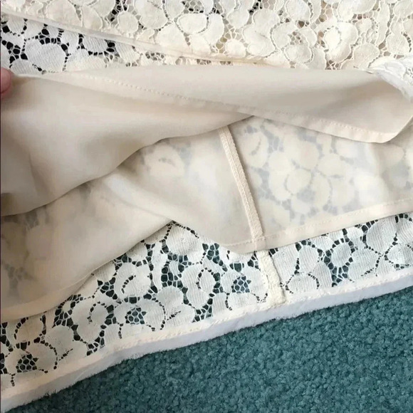 BCBGMaxAzria Renata Ivory Combo Dress Stripe Lace Size 6 - Picture 12 of 16